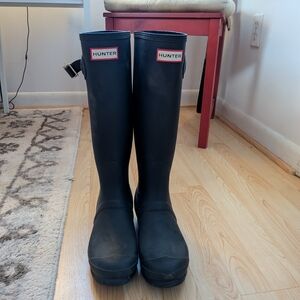 Hunter Black Tall Rain Boots